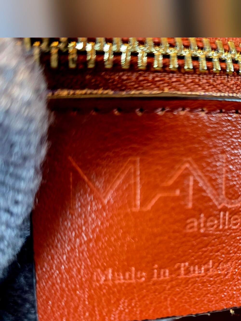Manu Atelier Cognac Ruched Leather Shoulder Bag - Picture 9 of 16